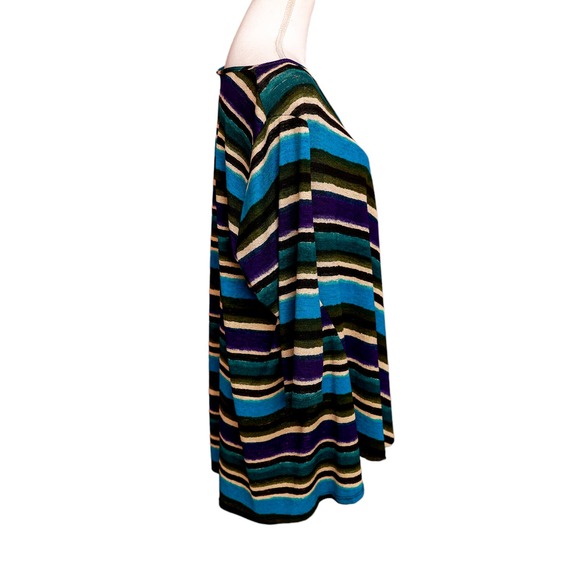 NY Collection lightweight short sleeve sweater colorful stripes size 2X - Picture 4 of 6